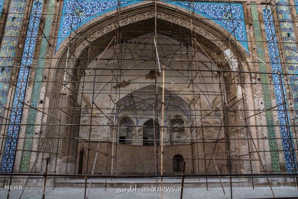 داربست های مسجد جامع قزوین پس از ۶۰ سال جمع آوری می شود